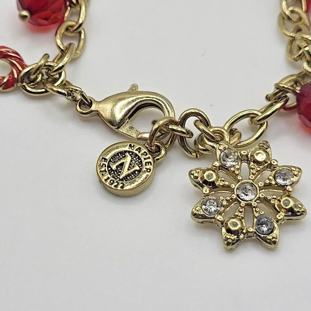 Napier Christmas Charm Bracelet 7.5in